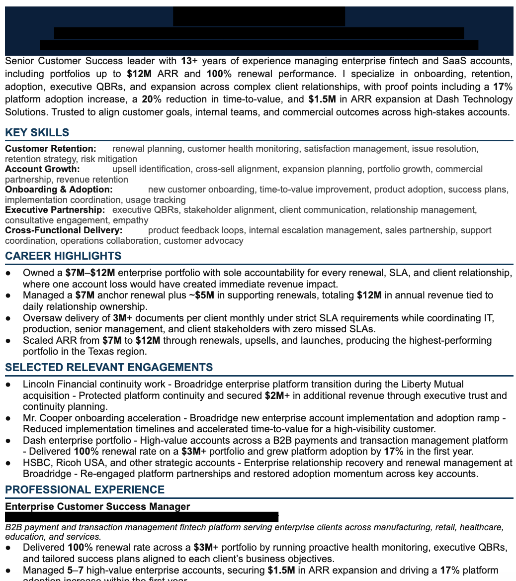 Resume sample 02