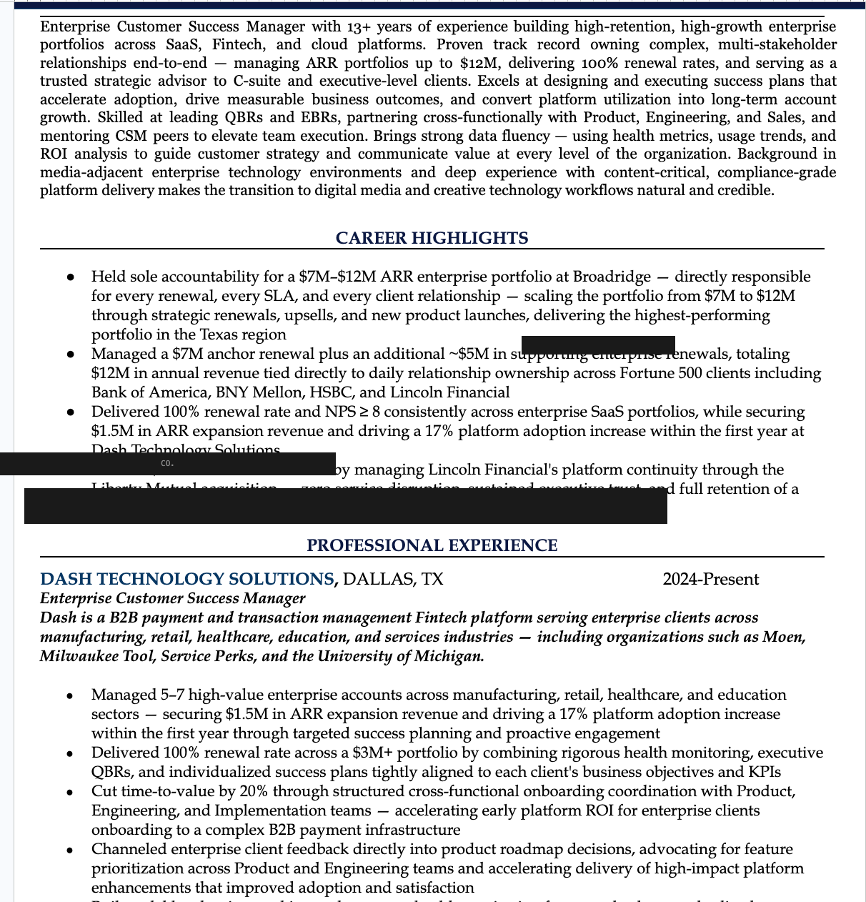 Resume sample 03